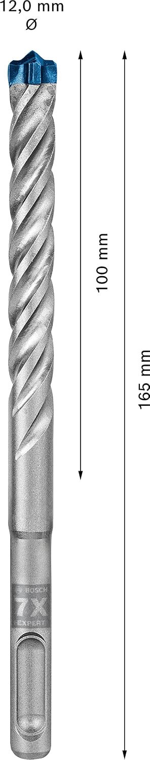 Bosch Professional 10x Expert SDS plus-7X Hammer Drill Bit (Ø 12,00x165 mm, Accessories Rotary Hammer Drill) — detail image 3