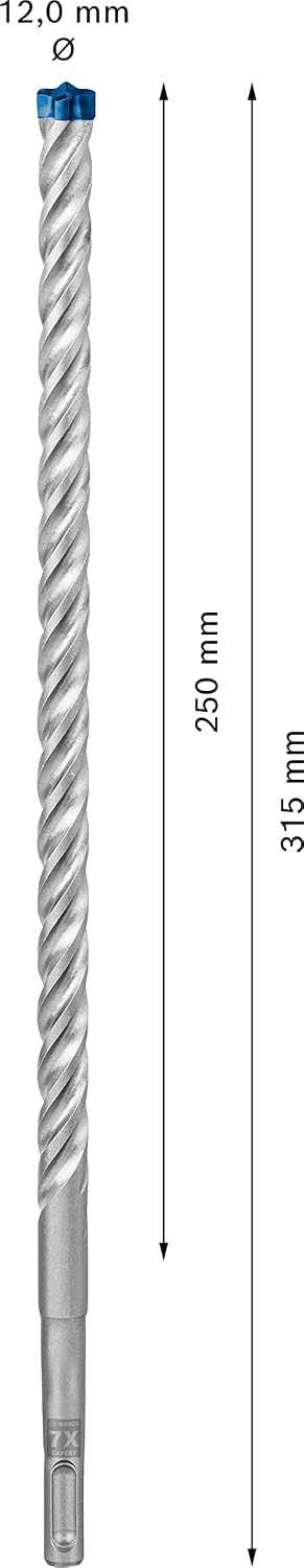 Bosch 1x Expert SDS plus-7X Hammer Drill Bit (for Soft Stone, Hard Stone, Ø 12,00 mm, Professional Accessory Rotary Hammer Drill) — detail image 3