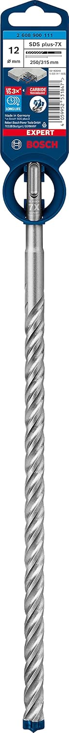 Bosch 1x Expert SDS plus-7X Hammer Drill Bit (for Soft Stone, Hard Stone, Ø 12,00 mm, Professional Accessory Rotary Hammer Drill) — detail image 2