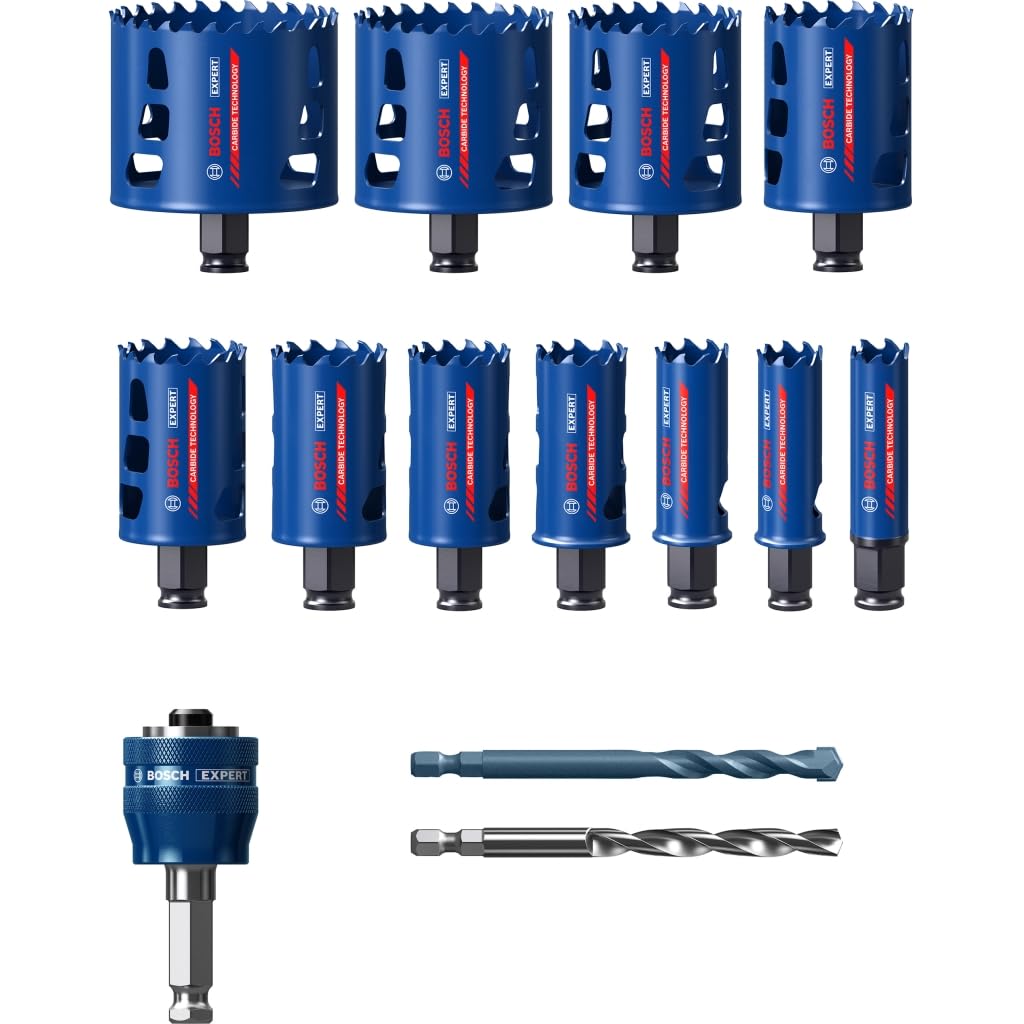 Bosch Professional 14-Piece Expert Tough Material Hole Saw Set for Wood with Metal Diameter 20-76 mm Drill Accessories — detail image 3