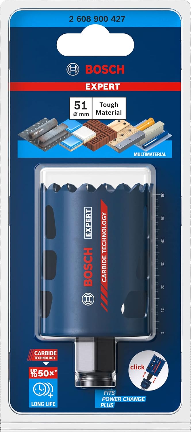Bosch 1x Expert Tough Material Hole Saw (for Wood with Metal, Brick, Ø 51 mm, Professional Accessory Rotary Drill/Drivers) — detail image 2