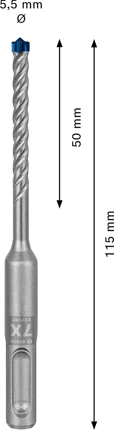 Bosch Professional 1x Expert SDS plus-7X Hammer Drill Bit (Ø 5,50x115 mm, Accessories Rotary Hammer Drill) — detail image 3