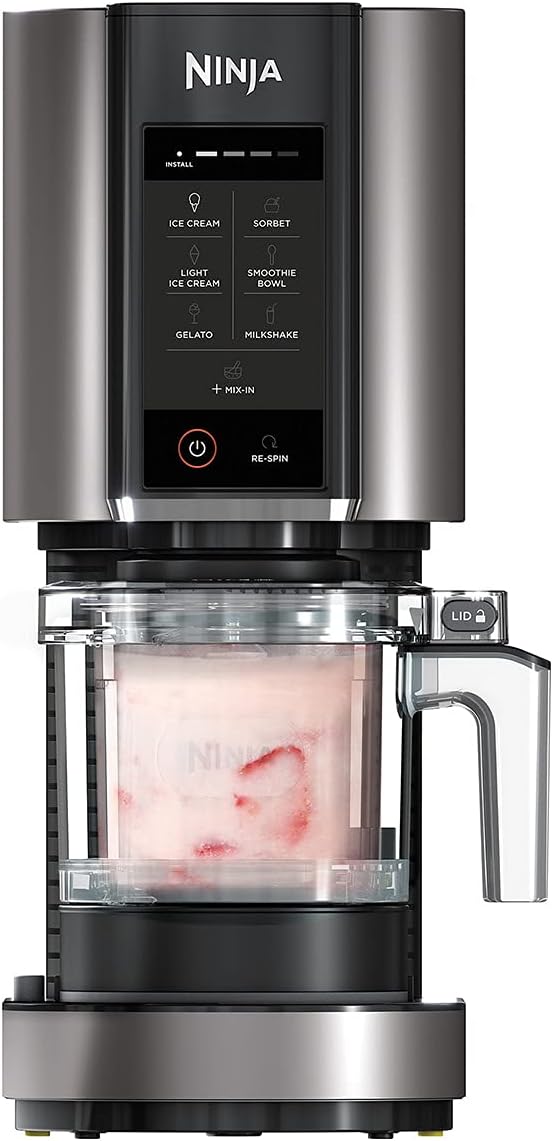 Ninja CREAMi, Ice Cream Maker, Gelato, Sorbet,Milkshakes, Mix-ins, Smoothie Bowls & More, 7-in-1, Ice Cream Pints, Pint lid, Healthy Ice Cre — product view