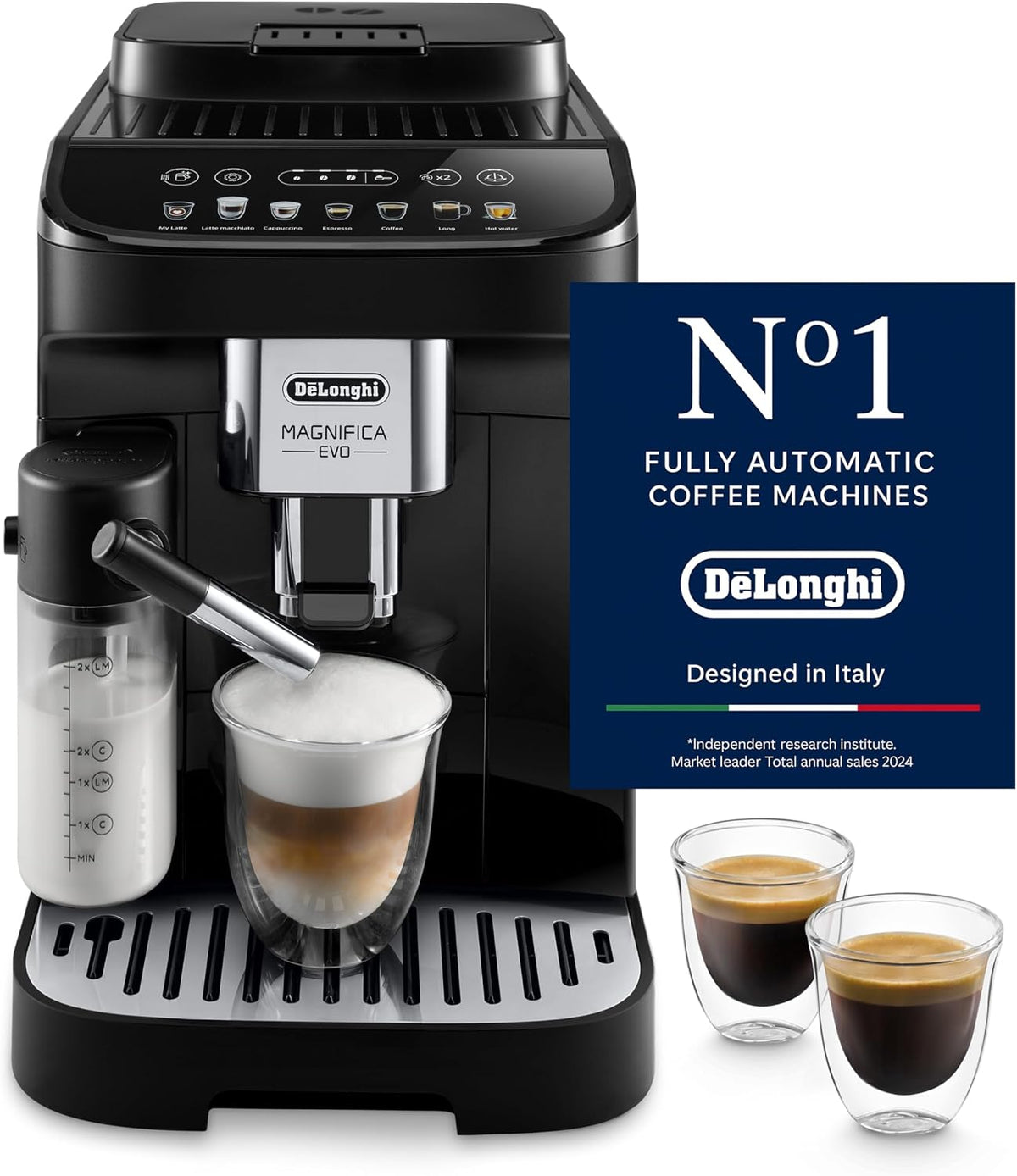 De'Longhi Coffee Machine MAGNIFICA EVO Fully Automatic EspressoMachine with Intuitive Color Display, LatteCrema, Twin Shot ECAM292.81.B — product view