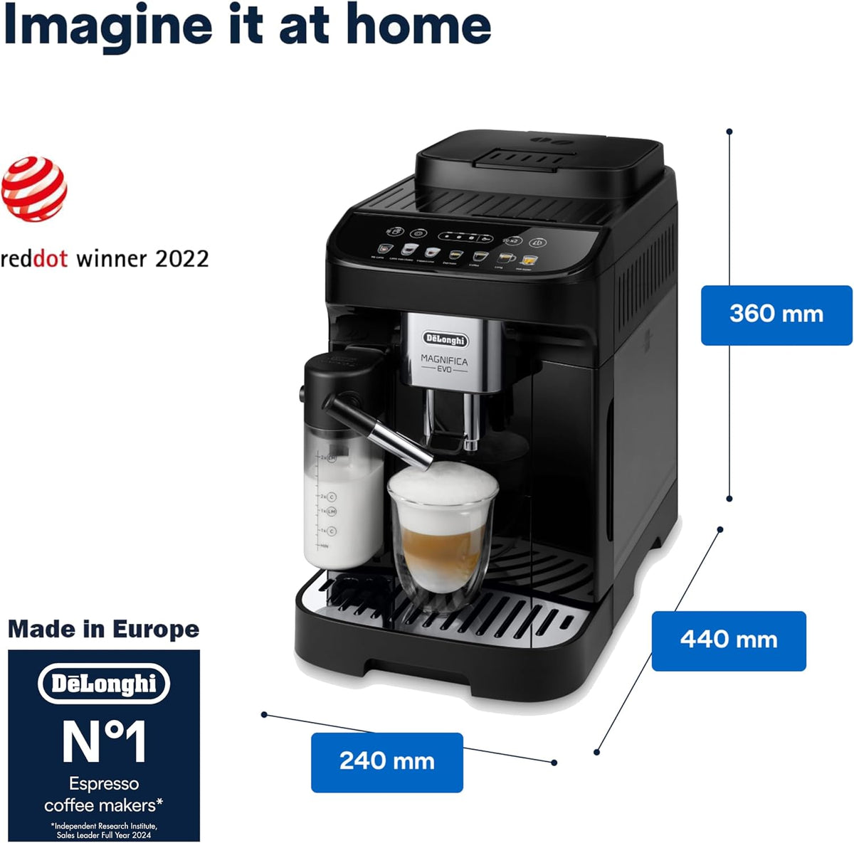 De'Longhi Coffee Machine MAGNIFICA EVO Fully Automatic EspressoMachine with Intuitive Color Display, LatteCrema, Twin Shot ECAM292.81.B — detail image 5