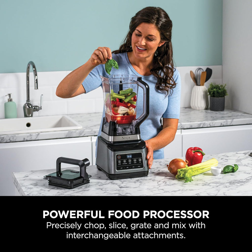 Ninja 3-IN-1 Food Processor, Blender, Auto-iQ Technology, 1200 Watts, Recipe Guide included, Black/Grey, BN801ME — detail image 3