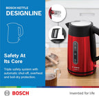 Bosch Electric Kettle, TWK4P434, 1.7L, Red, German Engineering — detail image 4