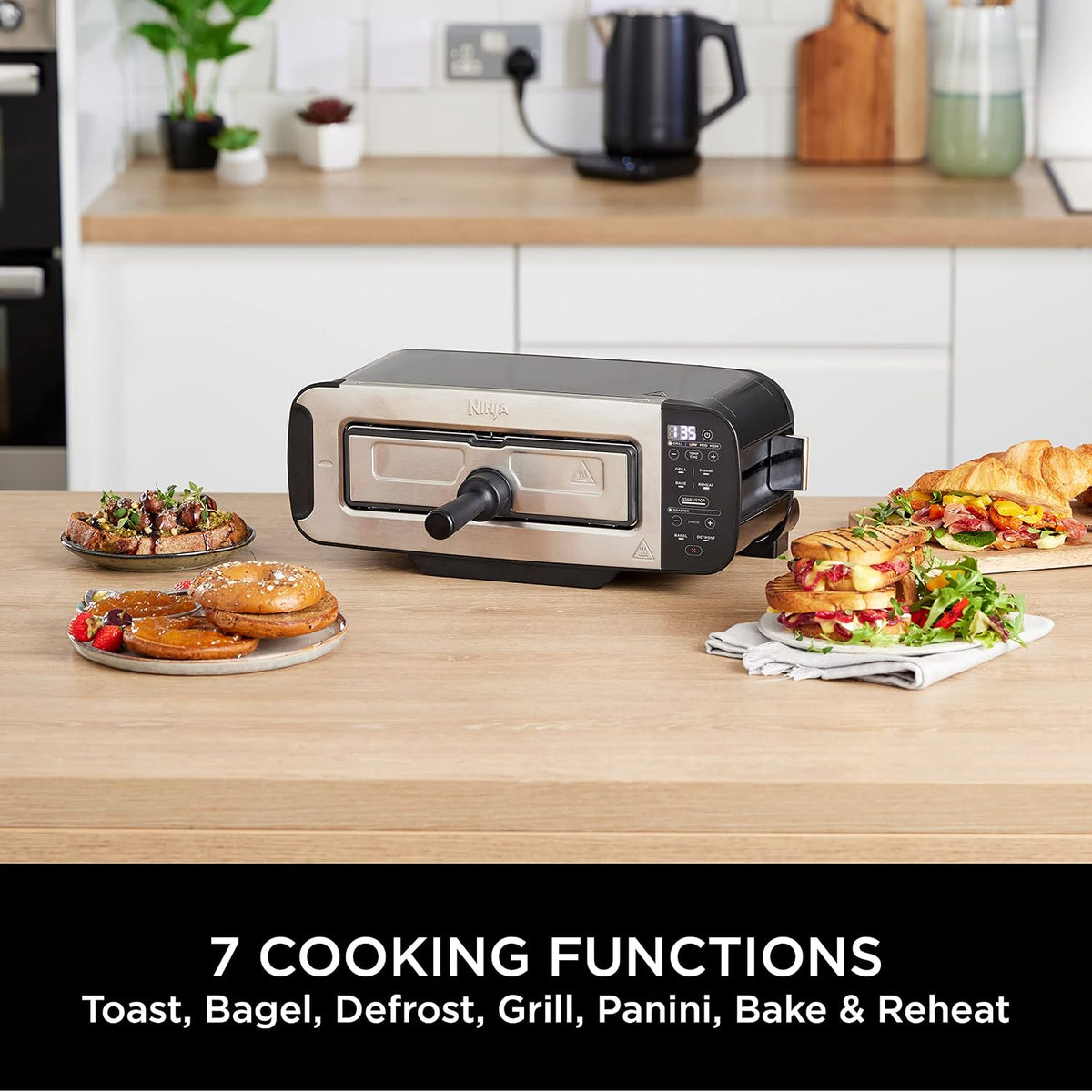 Ninja Foodi 3-in-1 Toaster, Grill & Panini Press with Flip Design, 7 Cooking Functions, 7 Toast Shades, Includes Panini Press, Bake Tray and — detail image 3