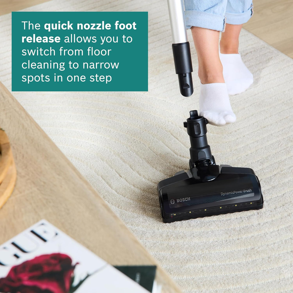 Bosch Cordless Stick Vacuum Cleaner, BCS711GB, 3.0 Ah Battery, Dark Granite, German Engineering — detail image 9