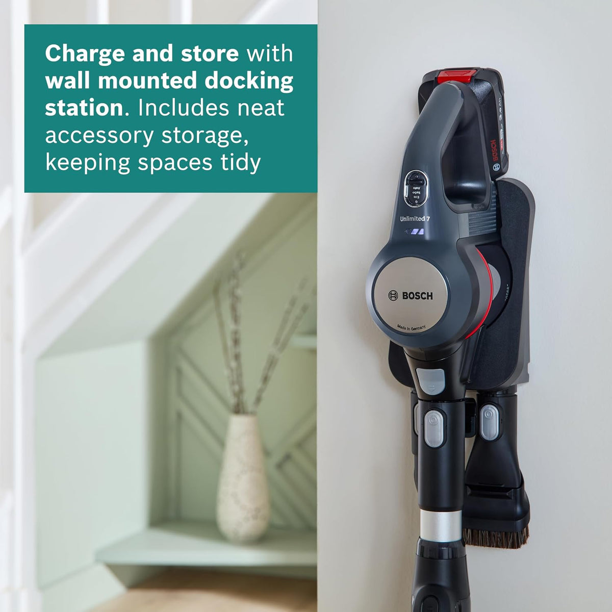 Bosch Cordless Stick Vacuum Cleaner, BCS711GB, 3.0 Ah Battery, Dark Granite, German Engineering — detail image 14