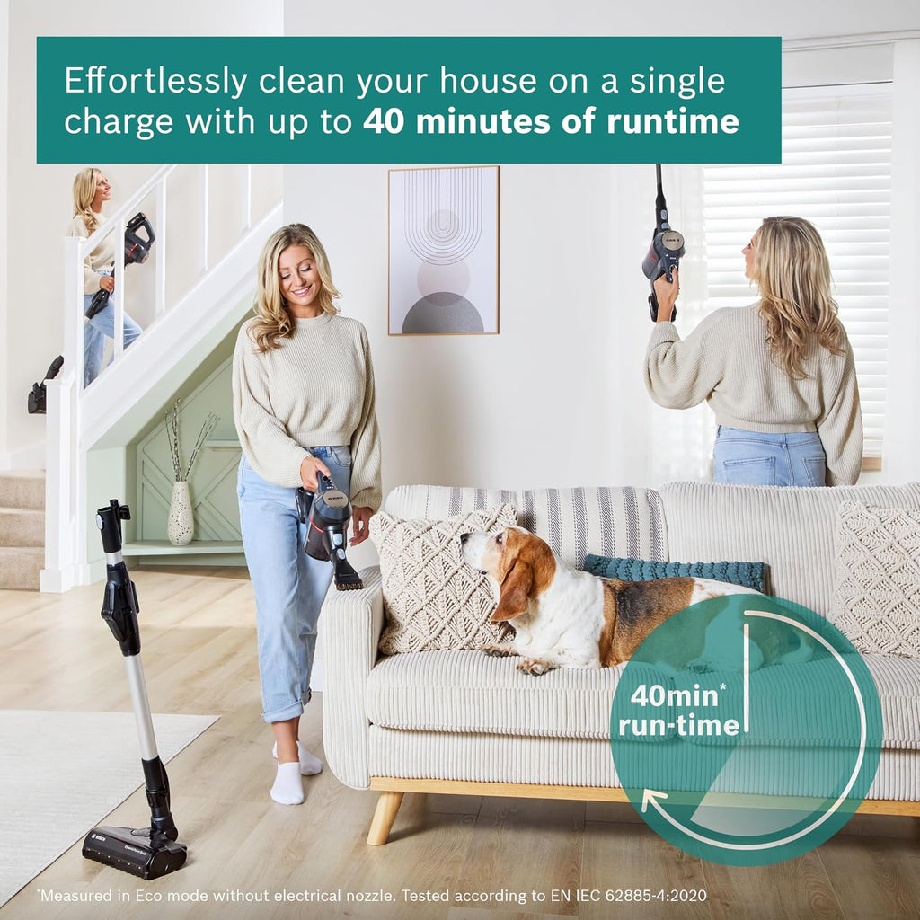 Bosch Cordless Stick Vacuum Cleaner, BCS711GB, 3.0 Ah Battery, Dark Granite, German Engineering — detail image 4