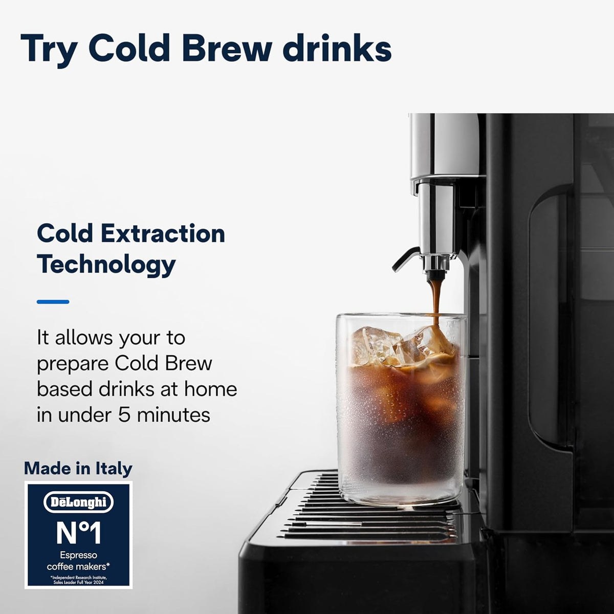 De'Longhi Cold Brew Coffee Machine ELETTA EXPLORE Fully Automatic Espresso Machine with 50+ Hot & Cold Beverages, Cold Extraction Technology — detail image 3