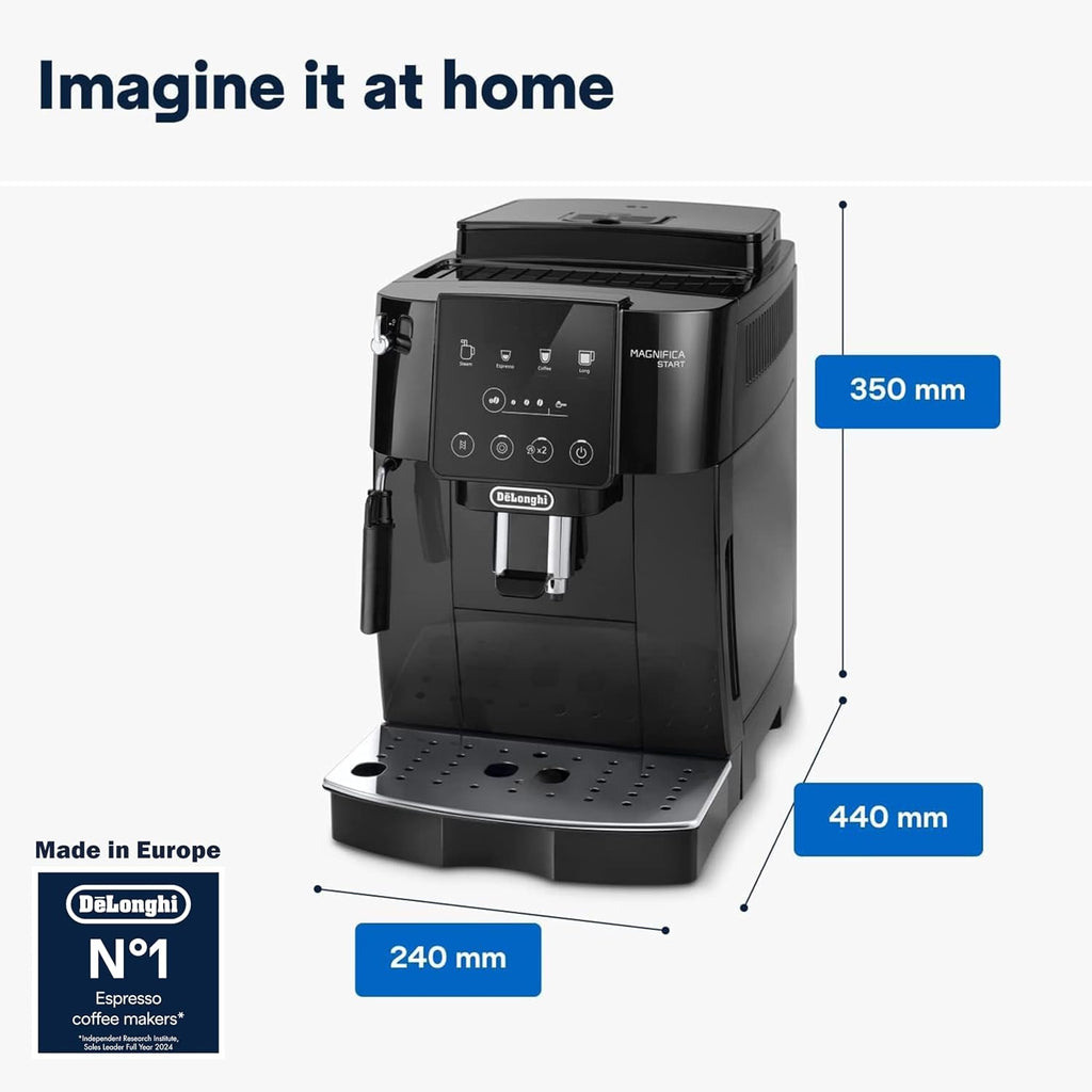 De'Longhi Coffee Machine MAGNIFICA START Fully Automatic Espresso Machine with Soft Touch Interface, Milk Frother, 13 Grinder Settings, Twin — detail image 5