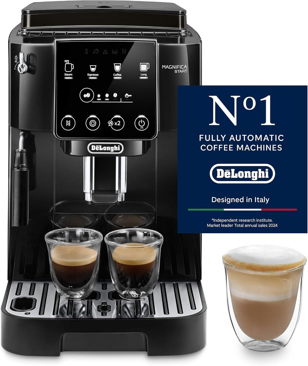 De'Longhi Coffee Machine MAGNIFICA START Fully Automatic Espresso Machine with Soft Touch Interface, Milk Frother, 13 Grinder Settings, Twin — product view