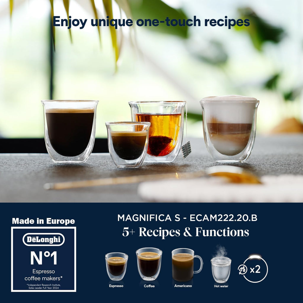 De'Longhi Coffee Machine MAGNIFICA START Fully Automatic Espresso Machine with Soft Touch Interface, Milk Frother, 13 Grinder Settings, Twin — detail image 6