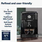De'Longhi Coffee Machine MAGNIFICA S Fully Automatic Espresso Machine with Soft Touch Interface, Milk Frother, 13 Grinder Settings, Twin Sho — detail image 2