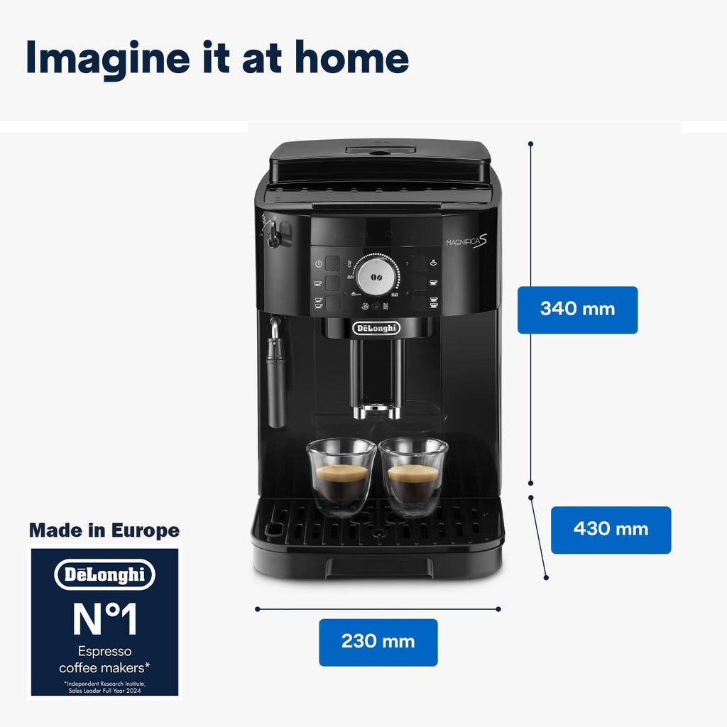 De'Longhi Coffee Machine MAGNIFICA S Fully Automatic Espresso Machine with Soft Touch Interface, Milk Frother, 13 Grinder Settings, Twin Sho — detail image 6