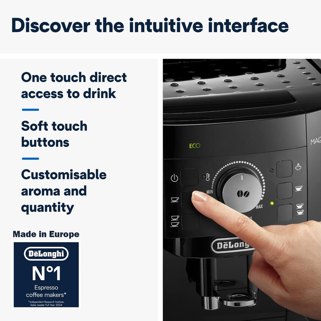 De'Longhi Coffee Machine MAGNIFICA S Fully Automatic Espresso Machine with Soft Touch Interface, Milk Frother, 13 Grinder Settings, Twin Sho — detail image 4