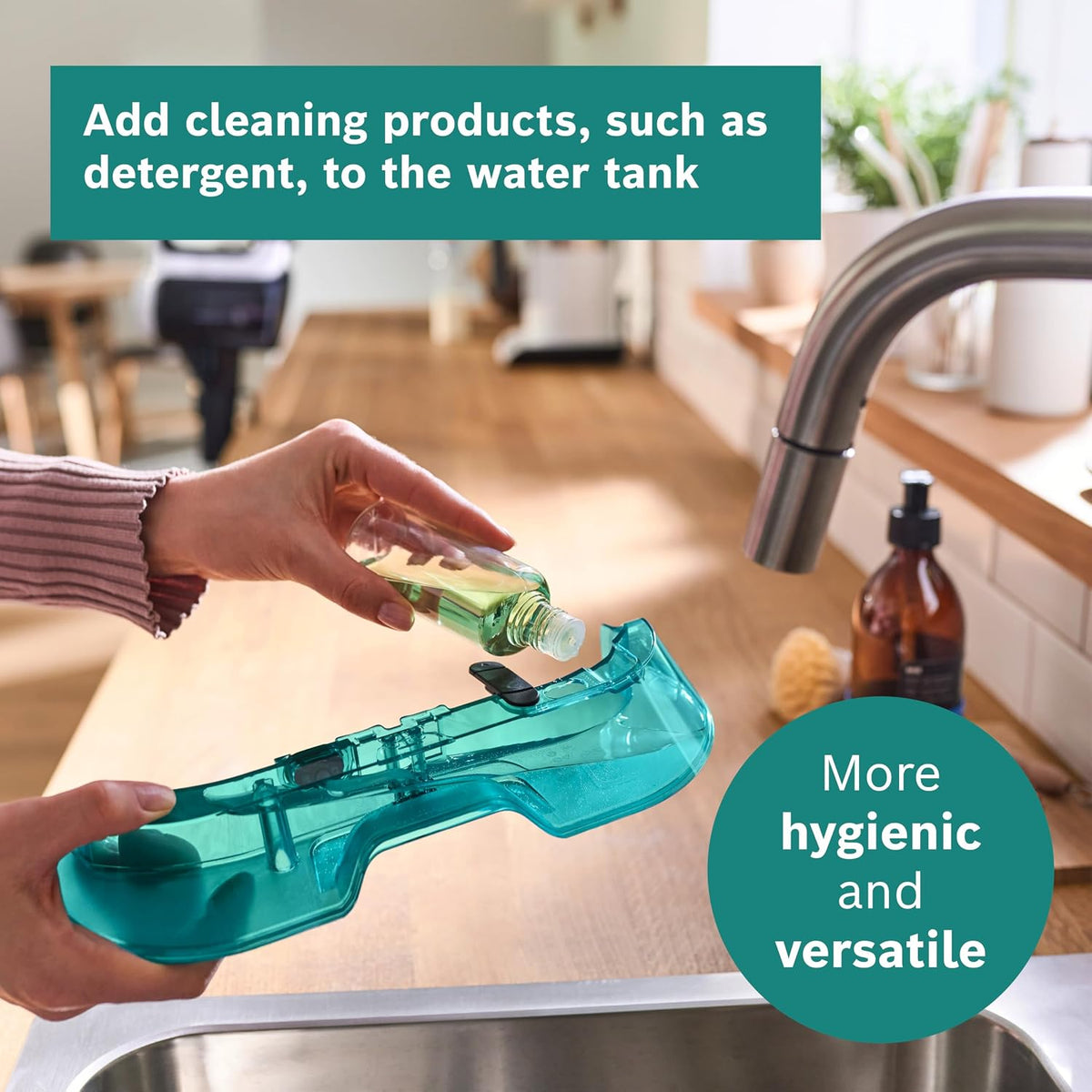 Bosch Rechargable 2 in 1 Vacuum and Mop, BCS71HYGGB, Unlimited 7 Aqua, White, German Engineering — detail image 12
