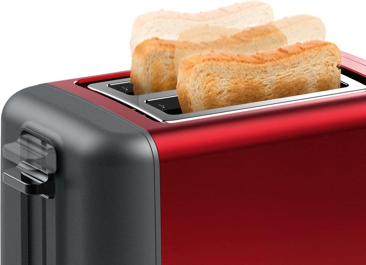 Bosch Compact Toaster, TAT3P424GB, Two Slice, Red, German Engineering — detail image 6