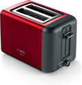 Bosch Compact Toaster, TAT3P424GB, Two Slice, Red, German Engineering — product view