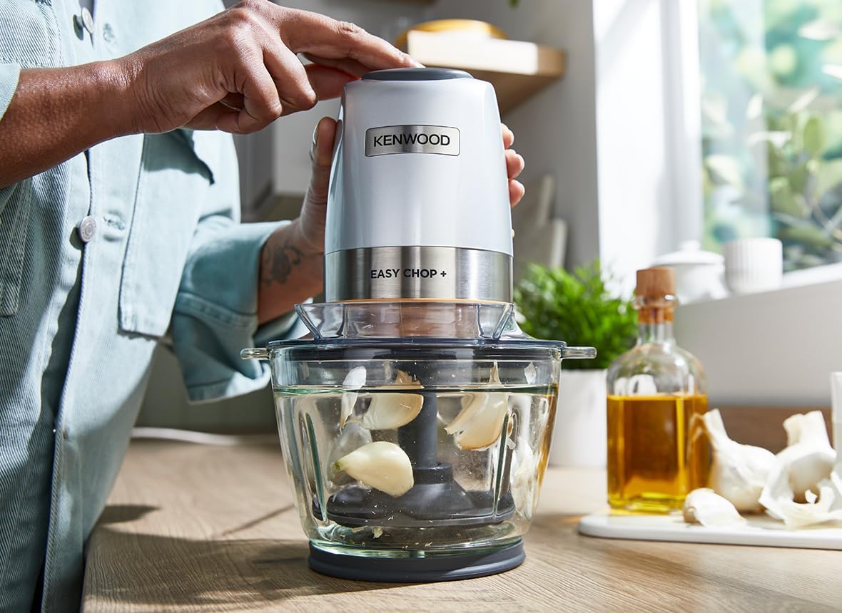 KENWOOD Glass Chopper 500W Electric Food Chopper with 1.2L Glass Bowl (600ml working capacity), Dripper Pro, Quad Blade, Storage Lid, Dual S — detail image 4