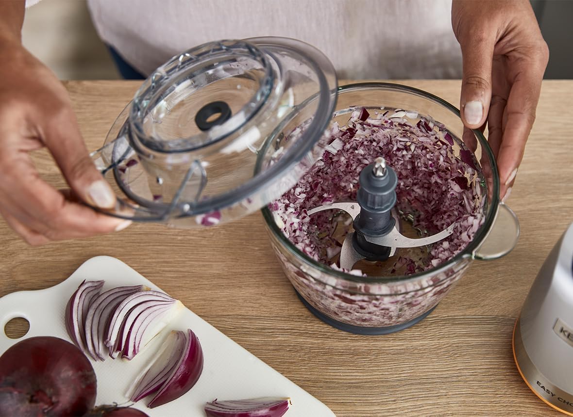 KENWOOD Glass Chopper 500W Electric Food Chopper with 1.2L Glass Bowl (600ml working capacity), Dripper Pro, Quad Blade, Storage Lid, Dual S — detail image 5
