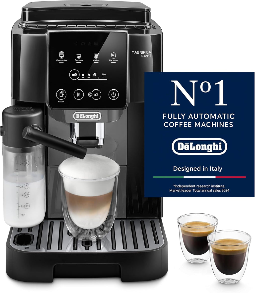 De'Longhi Coffee Machine MAGNIFICA START Fully Automatic Espresso Machine with Soft Touch Interface, 13 Grinder Settings, LatteCrema, Twin S — product view