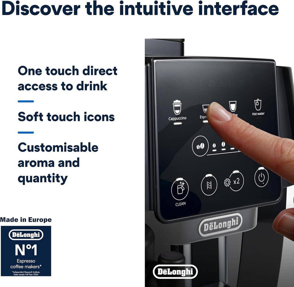 De'Longhi Coffee Machine MAGNIFICA START Fully Automatic Espresso Machine with Soft Touch Interface, 13 Grinder Settings, LatteCrema, Twin S — detail image 3