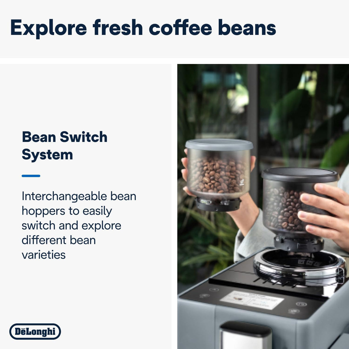 De'Longhi Coffee Machine RIVELIA Fully Automatic Espresso Machine with Bean Hopper, Color Touch Display, 13 Grinder Settings, LatteCrema, Tw — detail image 4