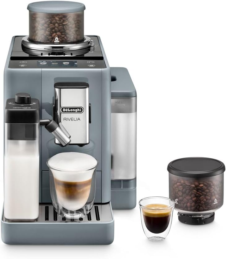 De'Longhi Coffee Machine RIVELIA Fully Automatic Espresso Machine with Bean Hopper, Color Touch Display, 13 Grinder Settings, LatteCrema, Tw — detail image 2