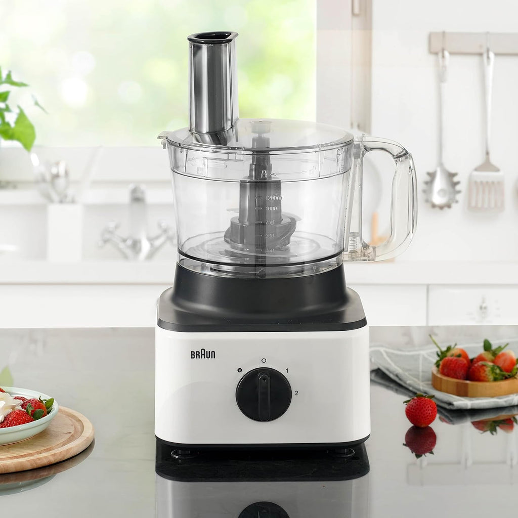 Braun Food Processor 8 in 1 System, 750 Watts, 2.1 L Bowl Capacity, 1.8 L Blender Capacity, 2 Speed Button and Pulse, Chop, Slice, Grate, Wh — detail image 2