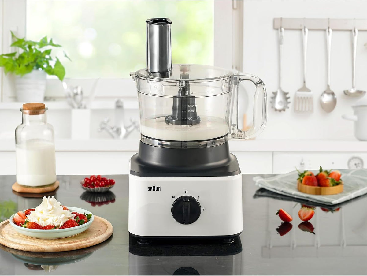 Braun Food Processor 8 in 1 System, 750 Watts, 2.1 L Bowl Capacity, 1.8 L Blender Capacity, 2 Speed Button and Pulse, Chop, Slice, Grate, Wh — detail image 3