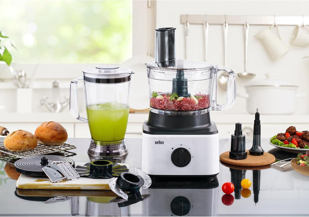 Braun Food Processor 8 in 1 System, 750 Watts, 2.1 L Bowl Capacity, 1.8 L Blender Capacity, 2 Speed Button and Pulse, Chop, Slice, Grate, Wh — detail image 7