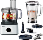 Braun Food Processor 8 in 1 System, 750 Watts, 2.1 L Bowl Capacity, 1.8 L Blender Capacity, 2 Speed Button and Pulse, Chop, Slice, Grate, Wh — product view