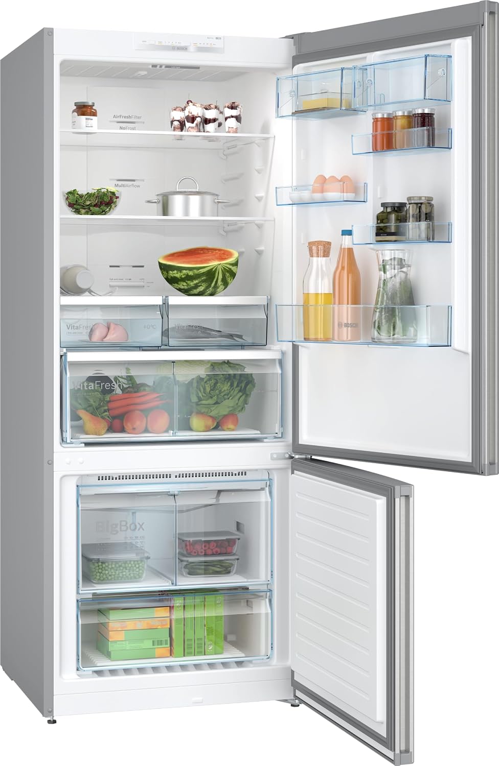Bosch Freestanding Bottom Freezer Refrigerator, KGN76VI31M, 578L, VitaFresh, SuperCooling, Stainless Steel, German Engineering — detail image 2