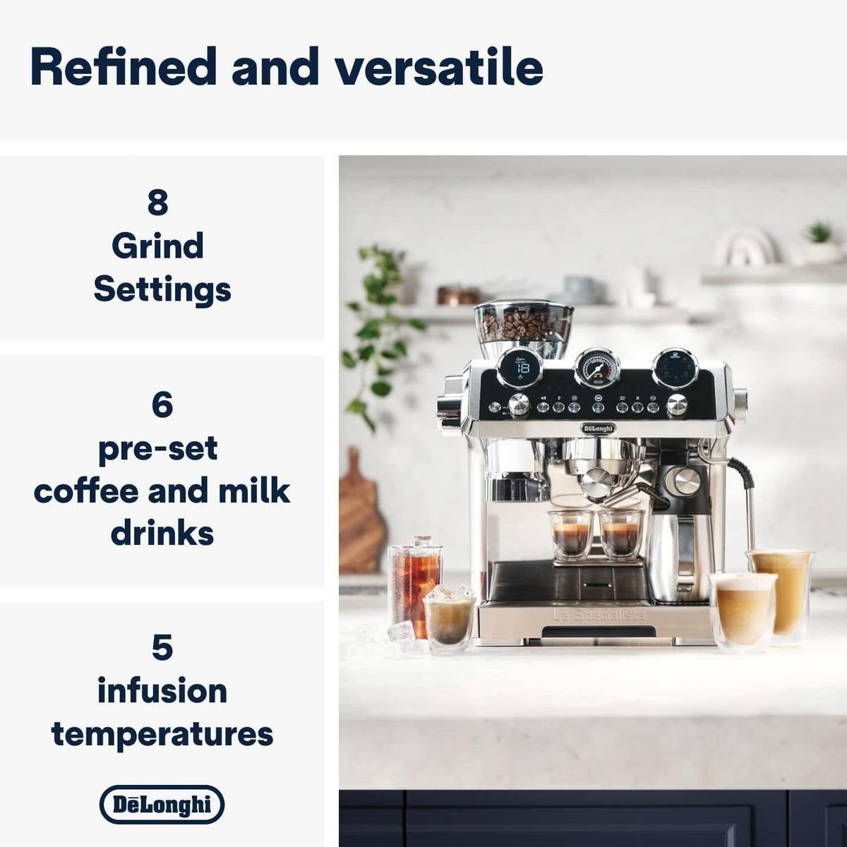 De'Longhi La Specialista Maestro: Ultimate Cold Brew Manual Coffee Machine, Experience with Smart Tech, Cold Extraction Technology, 8 Recipe — detail image 2