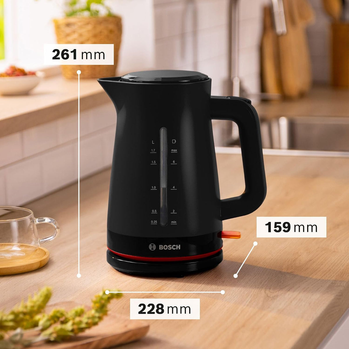 Bosch MyMoment Electric Kettle, TWK3M123GB, 1.7L / 3000W, Black, German Engineering — detail image 6