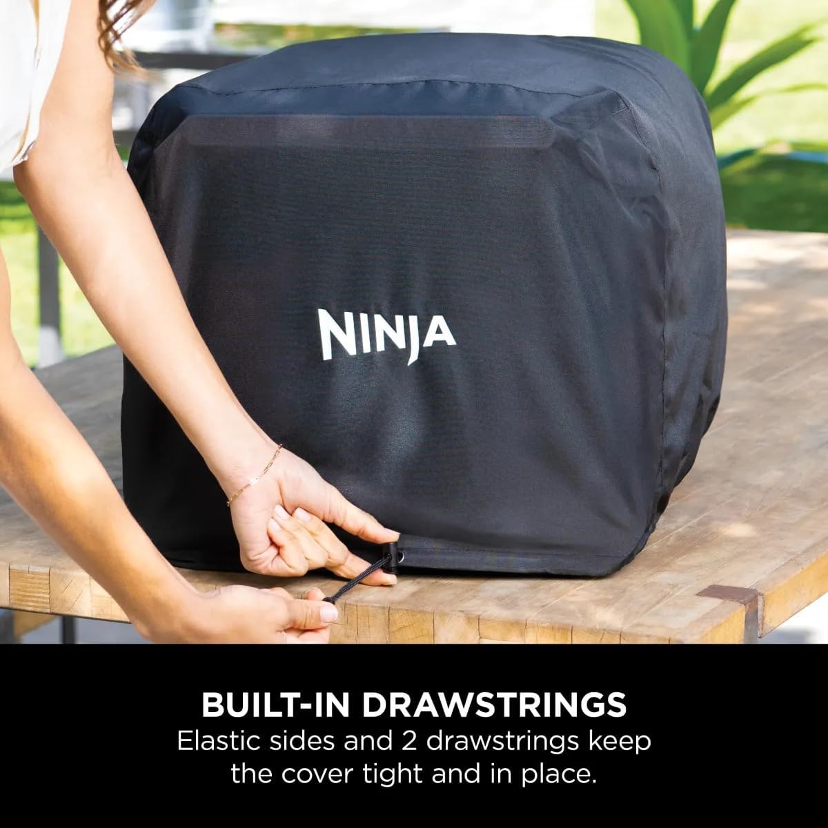 Ninja Woodfire Protective Cover for Outdoor Oven OO101UK, Premium Water-Resistant, Anti-Fade, XSKOCVREUK, Black — detail image 4