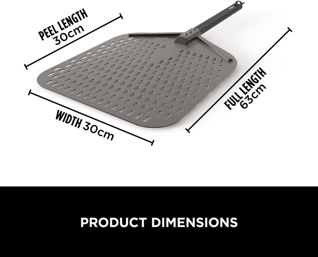 Ninja Woodfire Pizza Peel for Outdoor Oven, Lightweight Perforated Pizza Peel, Rust-Resistant Pizza Paddle for 12" Pizzas, Black, XSKPZPLUK — detail image 6
