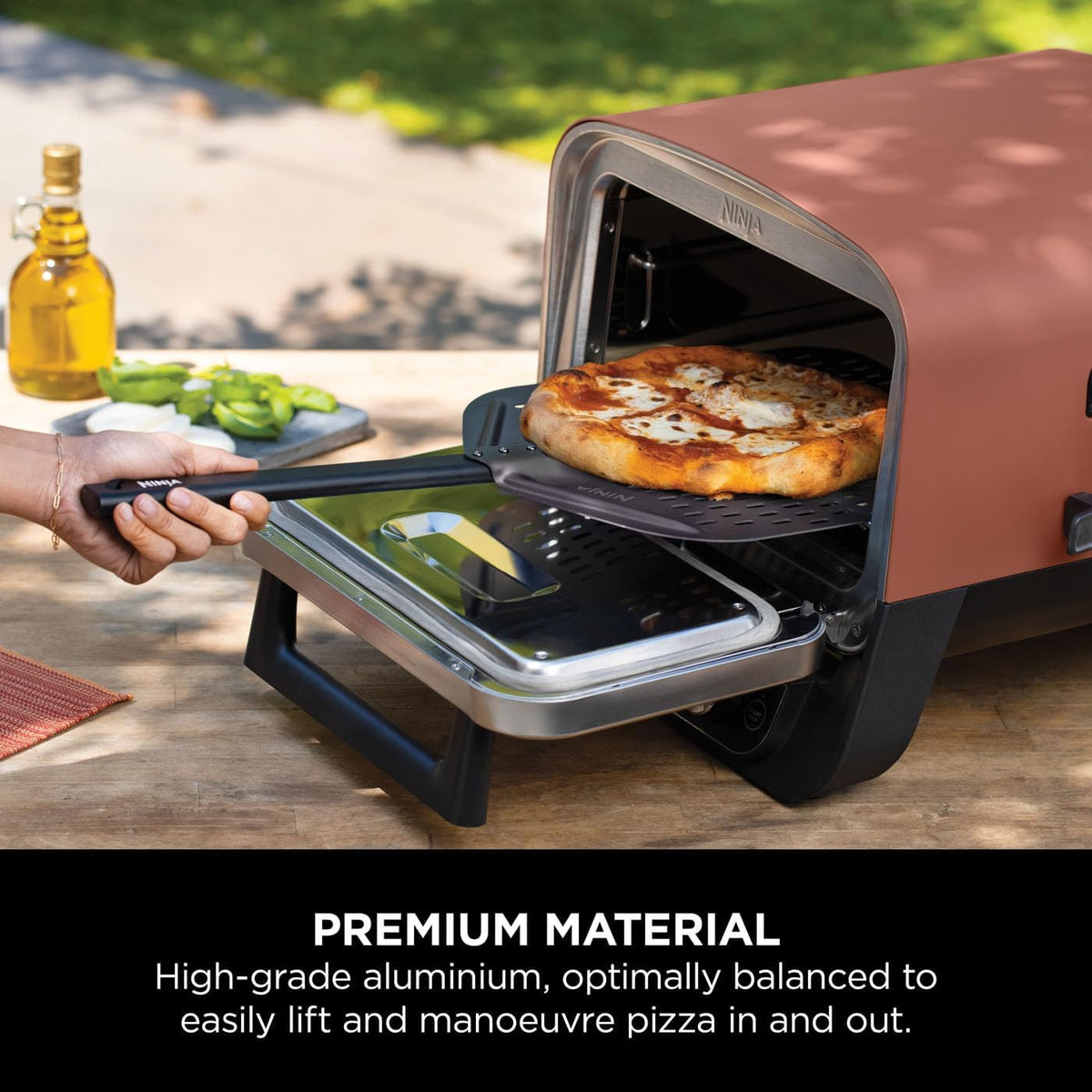 Ninja Woodfire Pizza Peel for Outdoor Oven, Lightweight Perforated Pizza Peel, Rust-Resistant Pizza Paddle for 12" Pizzas, Black, XSKPZPLUK — detail image 2