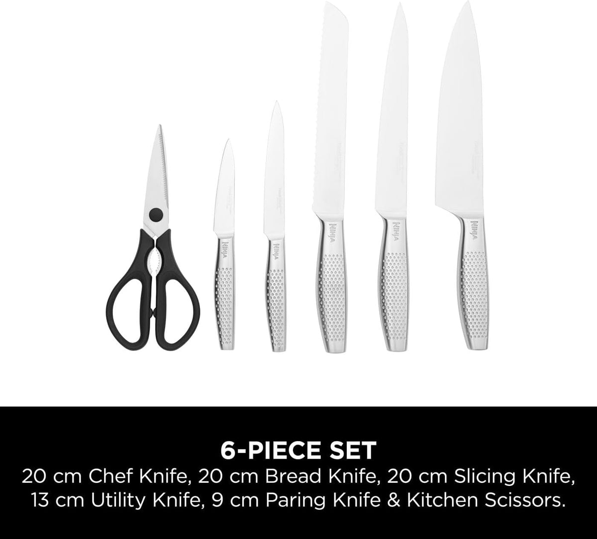 Ninja StaySharp 6-Piece Knife Set With Integrated Sharpener - Chef, Slicing, Bread, Utility, Paring Knives and Kitchen Scissors - Stainless  — detail image 3