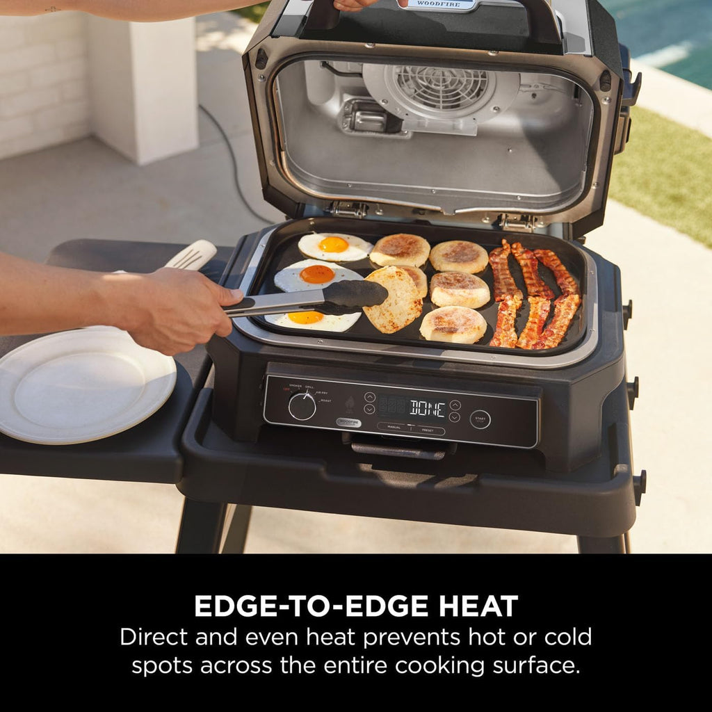 Ninja Woodfire XL Non-Stick Griddle Plate, Rectangular, Official Accessory, Compatible with Ninja Woodfire XL BBQ Grill OG850 / OG901, Black — detail image 4