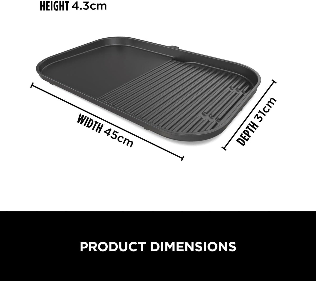 Ninja Woodfire XL Grill & Griddle Combo Plate, Non-Stick, Wood Pellet Compatible, Official Accessory, Compatible with Ninja Woodfire XL BBQ  — detail image 5