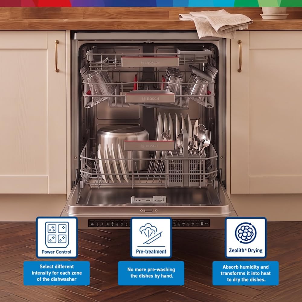 Bosch Freestanding Dishwasher, SMS8ZDI86M, 60cm, 13 Place Settings, 8 Programs, Home Connect, Silver, German Engineering — detail image 4