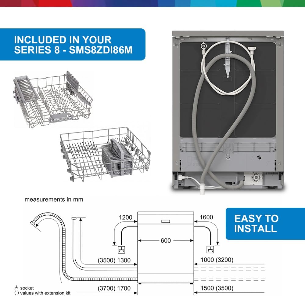 Bosch Freestanding Dishwasher, SMS8ZDI86M, 60cm, 13 Place Settings, 8 Programs, Home Connect, Silver, German Engineering — detail image 7