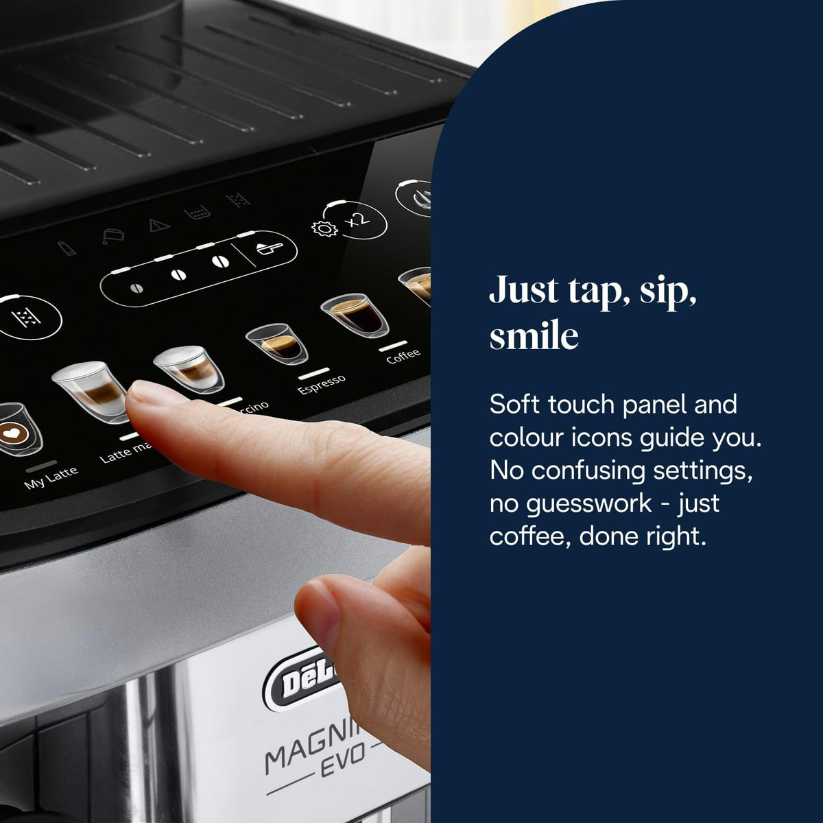 De'Longhi Coffee Machine MAGNIFICA EVO Fully Automatic Espresso Machine with Intuitive Colour Display Latte Crema Twin Shot ECAM292.81.SB - — detail image 5