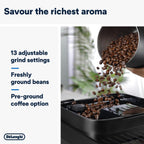 De'Longhi Coffee Machine Magnifica Evo Next Fully Automatic Espresso Machine with Colour Touch Display 13 Grinder Settings Latte Crema Twin  — detail image 3