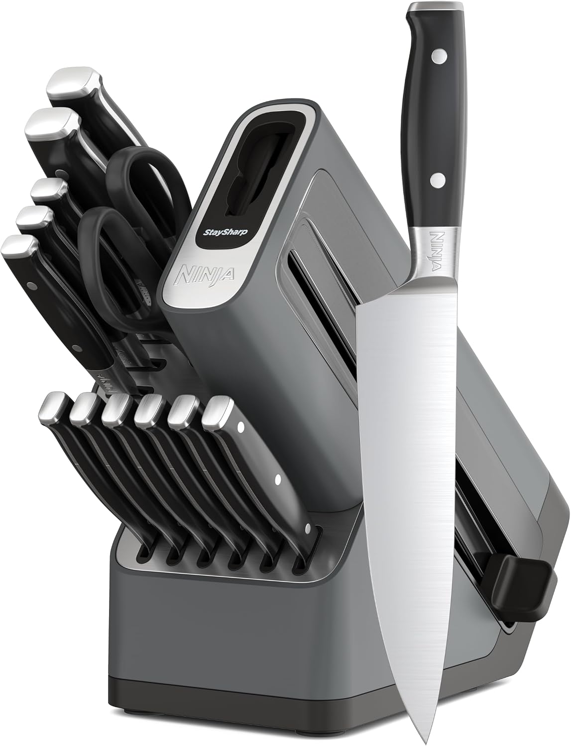 Ninja Foodi StaySharp Knife Block with Integrated Sharpener Deluxe 14-Piece Set, K32014EUUK — detail image 4
