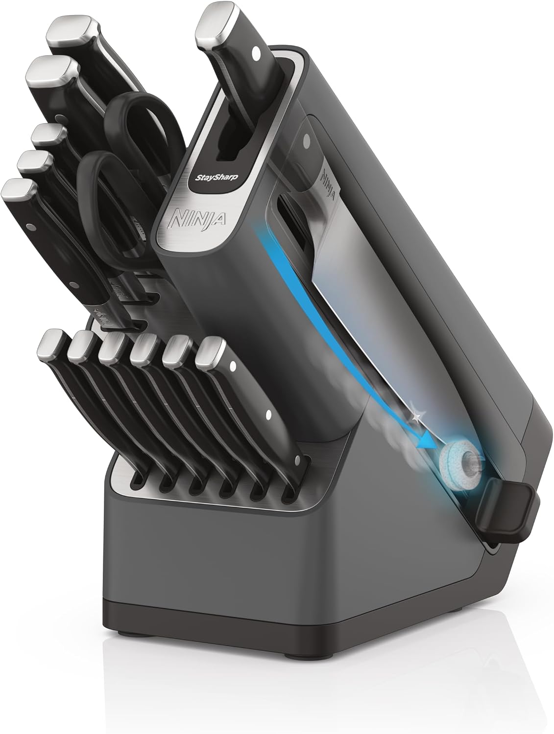 Ninja Foodi StaySharp Knife Block with Integrated Sharpener Deluxe 14-Piece Set, K32014EUUK — detail image 2